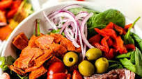 Antipasto Salad with Dairy Free Creamy Italian Dressing Antipasto Salad with Dairy Free Creamy Italian Dressing