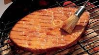 Grilled Ham Steak with Mustard Sauce Grilled Ham Steak with Mustard Sauce