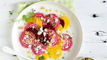 Beet and Arugula Salad with Apricot and Thyme Crumbled Goat Cheese Beet and Arugula Salad with Apricot and Thyme Crumbled Goat Cheese