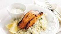 Tandoori salmon with fragrant rice Tandoori salmon with fragrant rice