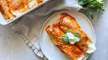 Beef And Refried Bean Enchiladas Recipe Beef And Refried Bean Enchiladas Recipe