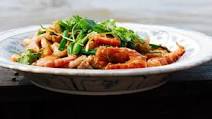 Mekong prawns stir fried with pork belly and spring onions (Tep rang ba roi) Mekong prawns stir fried with pork belly and spring onions (Tep rang ba roi)
