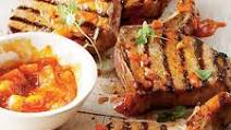 Brown Sugar Pork Chops with Peach Barbecue Sauce Brown Sugar Pork Chops with Peach Barbecue Sauce
