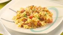 Huevos al hogao con chips de plátano Huevos al hogao con chips de plátano