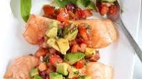 Grilled Salmon with Avocado Bruschetta Grilled Salmon with Avocado Bruschetta
