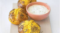 Baby dampers with herbed mascarpone Baby dampers with herbed mascarpone