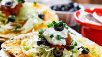 Stacked Tortilla Taco Pizzas Stacked Tortilla Taco Pizzas