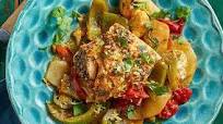 Moroccan Baked Cod & Vegetables with Chermoula Sauce Moroccan Baked Cod & Vegetables with Chermoula Sauce