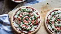 Gluten-Free Three Cheese Sun-dried Tomato Pizza with Pesto Gluten-Free Three Cheese Sun-dried Tomato Pizza with Pesto