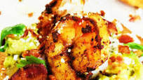 Bacon Shrimp and Guacamole Tostadas Bacon Shrimp and Guacamole Tostadas