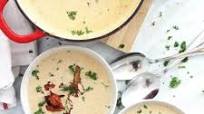 Creamy Roasted Cauliflower Soup with Blue Cheese Creamy Roasted Cauliflower Soup with Blue Cheese