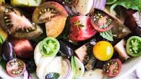 Heirloom Caprese Salad with Kalamata Olive Vinaigrette Heirloom Caprese Salad with Kalamata Olive Vinaigrette