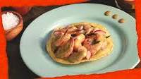 Shrimp Tostadas with Mole and Beans Shrimp Tostadas with Mole and Beans