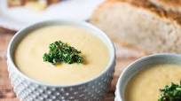 Truffle Cauliflower Soup with Crispy Kale Truffle Cauliflower Soup with Crispy Kale