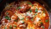 Recipe: Slow Cooker Chicken Parm Meatballs Recipe: Slow Cooker Chicken Parm Meatballs