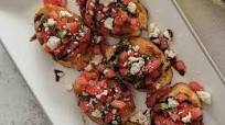 Toasted Bruschetta with Feta Cheese and Balsamic Glaze Toasted Bruschetta with Feta Cheese and Balsamic Glaze