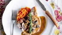 Pressure Cooker Pork Chops with Sweet Potato Purée and Mushroom Gravy Pressure Cooker Pork Chops with Sweet Potato Purée and Mushroom Gravy