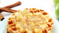 Caramel Waffle with Apple Compote Caramel Waffle with Apple Compote