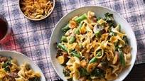 Cheesy Egg Noodles with Mushrooms & Crispy Onions Cheesy Egg Noodles with Mushrooms & Crispy Onions