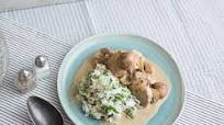 Creamy pork and mushroom ragout with rice Creamy pork and mushroom ragout with rice