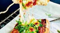 Vegetarian pizza on ciabatta bread Vegetarian pizza on ciabatta bread