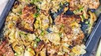 Broiled Chicken Thighs with Artichokes and Garlic Broiled Chicken Thighs with Artichokes and Garlic