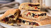 Stuffed focaccia bread with spinach, olives and feta Stuffed focaccia bread with spinach, olives and feta