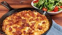 Spaghetti Carbonara Frittata with applewood smoked bacon and arugula salad Spaghetti Carbonara Frittata with applewood smoked bacon and arugula salad