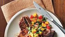 Pork Chops with Caribbean Rub and Mango Salsa Pork Chops with Caribbean Rub and Mango Salsa