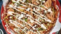 Chipotle chicken pizza with walnuts and blue cheese Chipotle chicken pizza with walnuts and blue cheese
