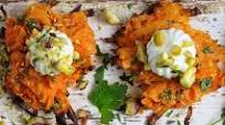 Baked Sweet Potato Latkes Baked Sweet Potato Latkes