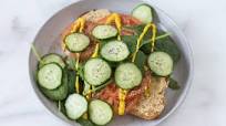 Open-Faced Sandwich with Homemade Oil-Free Hummus Open-Faced Sandwich with Homemade Oil-Free Hummus