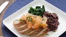 Fennel-Rubbed Pork Tenderloin with Grapefruit, Mustard Greens & Japonica Black Rice Fennel-Rubbed Pork Tenderloin with Grapefruit, Mustard Greens & Japonica Black Rice