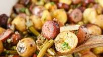 Sausage, Green Bean, Potato Bake Sausage, Green Bean, Potato Bake