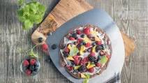Chocolate Pizza with Coconut Cream and Fruit Chocolate Pizza with Coconut Cream and Fruit