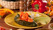 Chiles rellenos de camarones y queso asadero Chiles rellenos de camarones y queso asadero