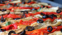 Coca recapte (Spanish flatbread with smokey grilled vegetables) Coca recapte (Spanish flatbread with smokey grilled vegetables)