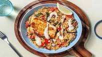 Cal Smart Harissa Barramundi with Roasted Veggie Couscous Cal Smart Harissa Barramundi with Roasted Veggie Couscous