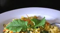 Fried rice with mustard greens Fried rice with mustard greens