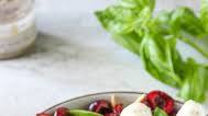 Cherry Caprese Salad with Toasted Almonds & Smoked Sea Salt Cherry Caprese Salad with Toasted Almonds & Smoked Sea Salt