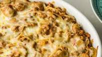 Spaghetti Casserole With Ground Beef and Cheese