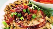 Sweet & Savory Pork Chops Over Stuffing Sweet & Savory Pork Chops Over Stuffing