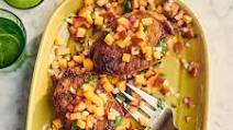 Seared Pork Chops with Peach Salsa Seared Pork Chops with Peach Salsa