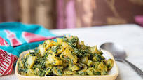 Aloo Palak Sabzi Recipe - Sautéed Potatoes With Spinach