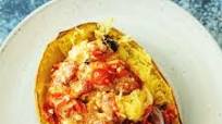 Baked Tomato Feta Pasta with Spaghetti Squash Baked Tomato Feta Pasta with Spaghetti Squash
