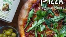 Double Olive Pizza with Sausage and Arugula Double Olive Pizza with Sausage and Arugula