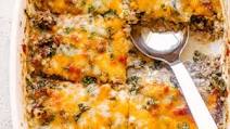 Cheesy Ground Beef and Cauliflower Rice Casserole Cheesy Ground Beef and Cauliflower Rice Casserole