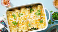 Spinach & Artichoke Enchiladas with Creamy Salsa Verde Spinach & Artichoke Enchiladas with Creamy Salsa Verde