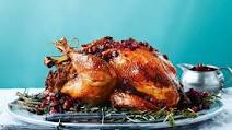 Cranberry glazed turkey with pumpkin and pecan stuffing Cranberry glazed turkey with pumpkin and pecan stuffing
