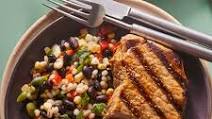 Black Bean Salad with Grilled Pork Cutlets Black Bean Salad with Grilled Pork Cutlets